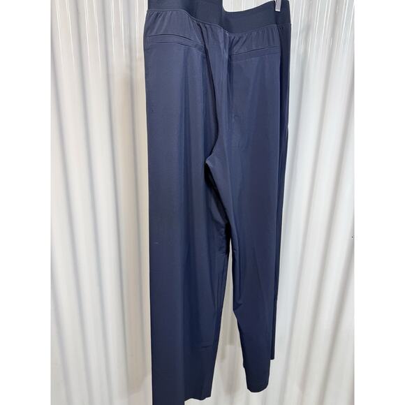 Athleta 12T (LT L TALL) Brooklyn Heights Pleated High Rise Wide Leg Pant, Blue. - Picture 4 of 5